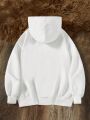 Girls' Hooded Fleece Sweatshirt With Letter Print, For Big Kids