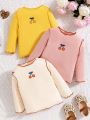 Infant And Child (Girls) Contrasting Color Embroidered Waistband Top