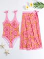 Teen Girls' Printed Swimsuit Set