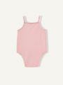 Cozy Cub Baby Girl Knitted Soft Solid Color 3pcs Tank Romper Set