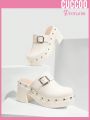 Cuccoo Destination Collection Women Shoes Fashion Chunky White Outdoor High Heel Shoes