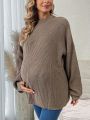 Maternity Mock Neck Drop Shoulder Sweater