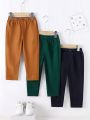 SHEIN Kids QTFun 3pcs/Set Boys' College Style Casual Pants