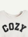 Cozy Cub Baby Boy Color-Block Letter Pattern Round Neck Short Sleeve Top And Casual Shorts Set