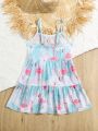Little Girls' Random Tropical Print Cover Up Dress