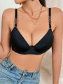 Women's Bra With Steel Ring And Bow Decoration