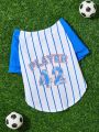 PETSIN Pet Baseball Jersey With Stripes And Numbers Print, Suitable For Both Cats And Dogs