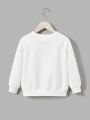 Toddler Boys' Casual Cartoon Pattern Long Sleeve Round Neck Sweatshirt, Suitable For Autumn And Winter