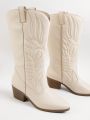 Embroidery Shaft With A Curve Edge Cowboy Boots