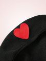 SHEIN MOD Heart Decor Beret Hat