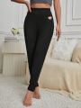 Women's Heart Embroidered Thermal Pants
