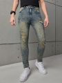 SHEIN Teen Boy's Vintage High Stretch Skinny Fit Casual Comfortable Fashionable Washed Jeans