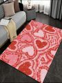 SHEIN X Skyy Designs Co Heart Shaped Pattern Floor Carpet Decor For Bedroom, Living Room