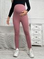 SHEIN Maternity Knitted Long Waist Adjustable High-waist Leggings
