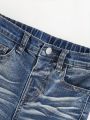 SHEIN Toddler Boys' Washed Denim Jeans