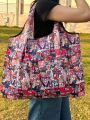 Cartoon Portable Foldable Large Capacity Shopping Bag Women Tote Bag