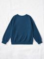 SHEIN Kids EVRYDAY Young Boy Letter Graphic Thermal Lined Sweatshirt