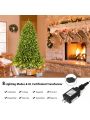 Costway 6ft Pre-lit PVC Christmas Fir Tree Hinged 8 Flash Modes w/ 650 LED Light