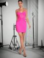 Paulyesther Ruched Side Bustier Bodycon Dress