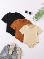 SHEIN Kids EVRYDAY Young Girl Solid Color Bodysuit