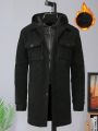 Manfinity Loose Fitting Men's Teddy Coat With Flap Pockets And Button Closure