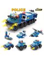 147 Pcs 6-in-1 Police Cars And Accessories Building Blocks Set With 7 Types Of Different Police Cars, Helicopter And Boats, Suitable For 6-12 Years Old Boys And Girls Role Playing Toy