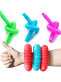 5pcs Finger Pop Up Tubes Toy For Adults, Stress Relief Sensory Tool, Cool Bendable Multicolor Stimulating Toys Great As Gift, Party Favor, And Prize For Restless People
