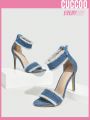 Cuccoo Everyday Collection Women Shoes Valentine Days Day Fashion Elegant Denim Blue Sandals