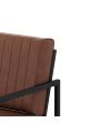 Modern Fashion PU Leather Feature Armchair with Metal Frame Extra-Thick Padded Backrest and Seat Cushion, for Living Room,Bedroom, Office, Studio, Brown