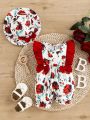 Baby Girl Floral Printed Romper Shorts, Romantic Vacation Style