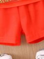 Infant Boys' Slogan & Flame Print Short Sleeve T-Shirt And Shorts Set