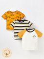 Cozy Cub Baby Boy's 3pcs Car Printed Short Sleeve T-Shirt Set