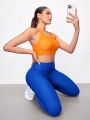 SHEIN VARSITIE Sports Yoga Basic Chest Cup&Tummy  Control  With TANK TOP AND LEGGING SET