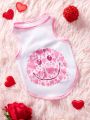HELLFUNCO 1pc Pink Love Heart & Smiling Face Printed White Pet Dog/Cat Vest
