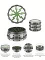 1pc Lightning Clear 4-layer Striped Aluminum Alloy Spice Grinder