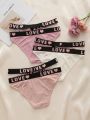 3pack Letter Tape Waist Cut Out Panty