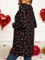 EMERY ROSE Romantic Valentine's Day Ladies' Regular Fit Jacket With Heart Print Design