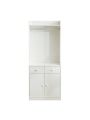 Bedroom Armoire Wardrobe Armoire Closet Drawers and Shelves Handles Hanging Rod for Bedroom White