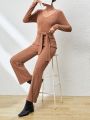 SHEIN Essnce Women's Halter Back Knot Jumpsuit