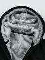 Manfinity Men's Plus Size Zipper Front Hooded Fleece Jacket