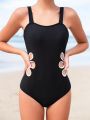 Teen Girl Cut Out One Piece Swimsuit