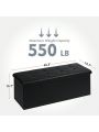 Folding Storage Ottoman Bench, Faux Leather Long Storage Chest Footstool Seat, Padded Seat, Storage Bench for Living Room Bedroom Hallway, Holds up to 600 lb, 43 x15.7 x15.7 Inches