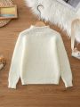 SHEIN Kids SUNSHNE Girls' (Little) Solid Color Raglan Sleeve Sweater
