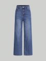 Teenage Girls' Straight Leg Water Washed Jeans