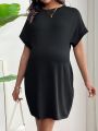 SHEIN Maternity Batwing Sleeve Short Dress