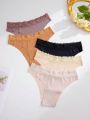 5pcs/Set Ladies' Patchwork Lace Triangle Panties
