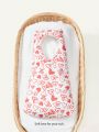 1pc Sleeping Bag With White Background And Red Heart Print