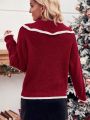 SHEIN Essnce Sailor Collar Drop Shoulder Sweater