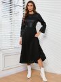 SHEIN Privé Black Long Sleeve Women's Dress