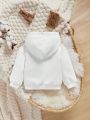 Baby Girls' Casual Heart & Letter Pattern Hooded Sweatshirt For Autumn And Winter